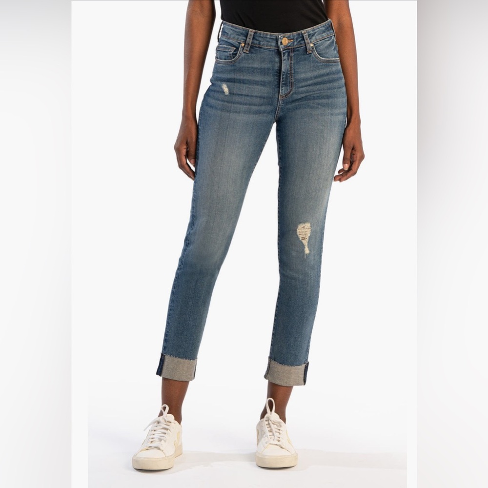 Kut from the Kloth Catherine Distressed High Waist Raw Cuffed Hem
